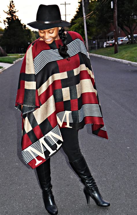 DIY Burberry Inspired Monogrammed Poncho 